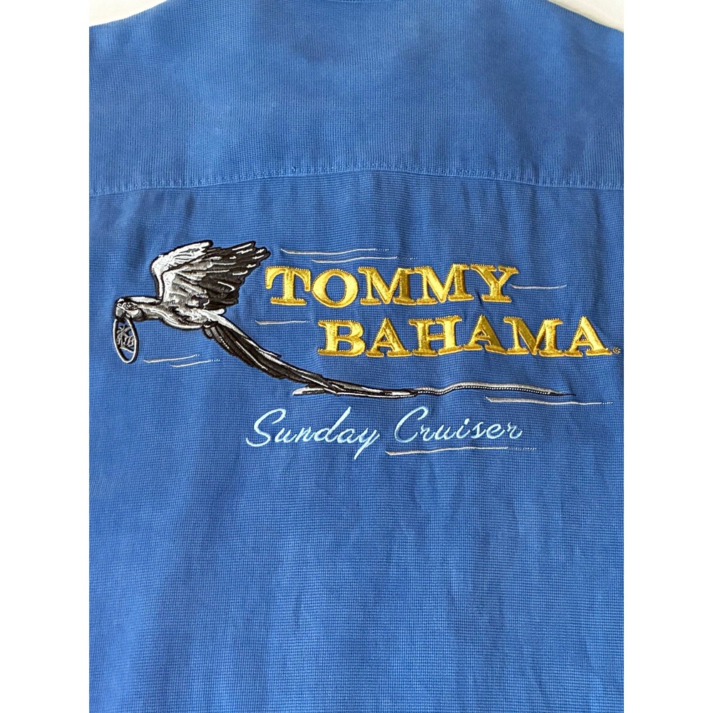 Vintage Tommy Bahama embroidered shirt Sunday Cruiser  L MEASUREMENTS beach tiki